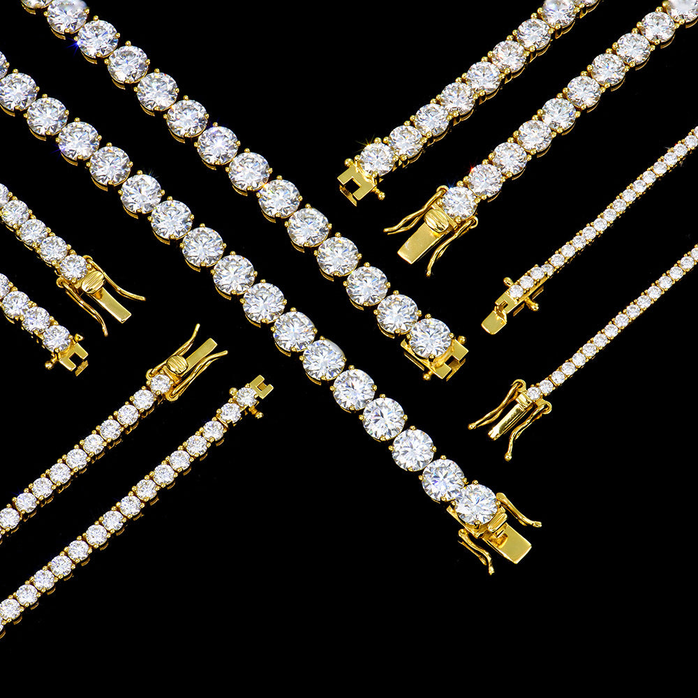 银网球项链女款莫桑石网球链简约高级感首饰项饰品女