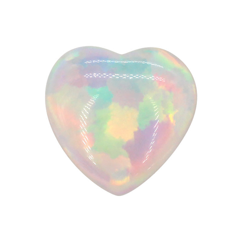 心形合成澳宝欧泊石戒面裸石桃心形人造OPAL蛋白石#17B1