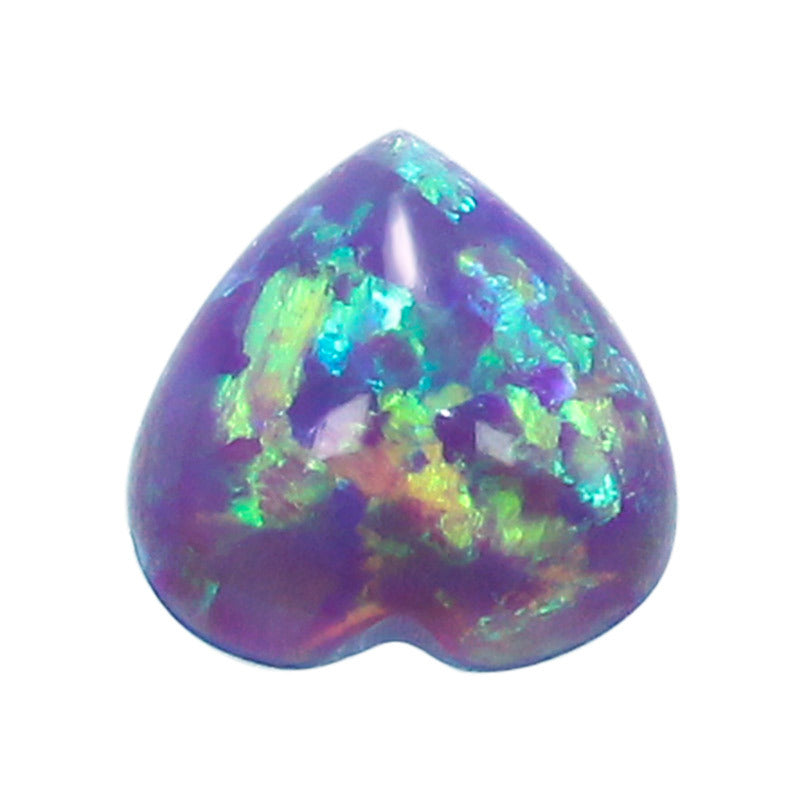 心形平底合成澳宝欧泊石裸石 人造OPAL蛋白石桃心形OP40