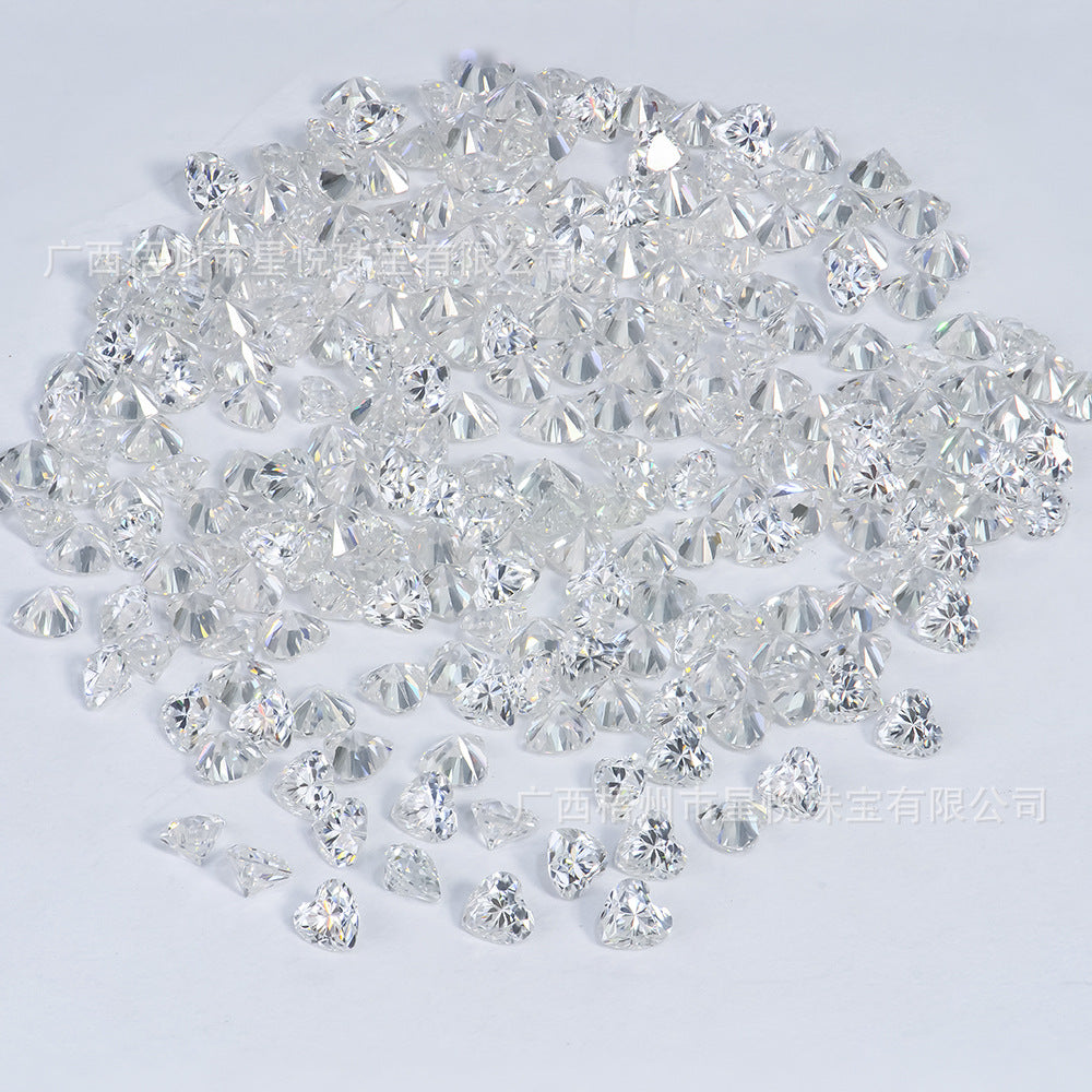 DEF色超白莫桑厘石心形碎钻高定首饰高奢钟表配石迷你异形莫桑钻