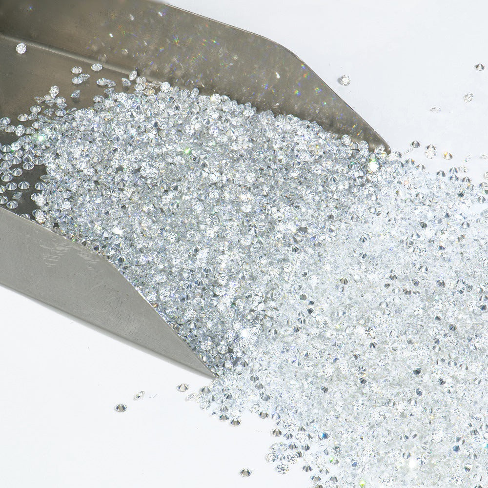 D-VVS1梧州宝石高品级莫桑石八心八箭裸石小圆形厘石首饰配石