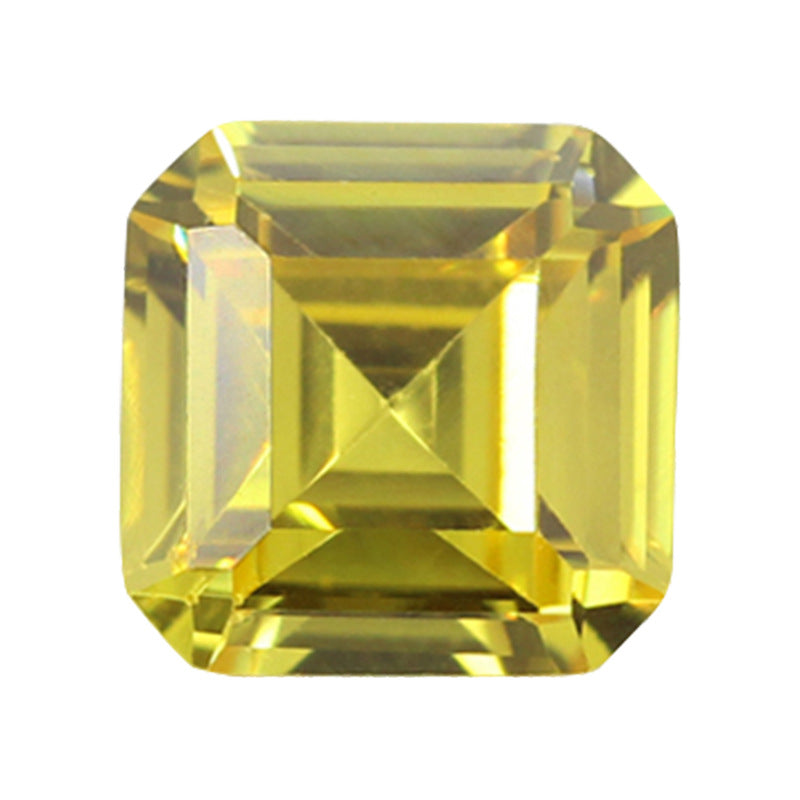 正方形锆石正方倒角车平金黄色 人造CZ皓石AAA裸石批发