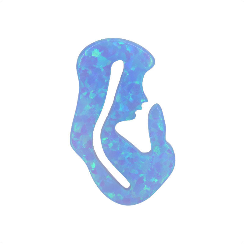 合成澳宝欧泊石OPAL 圣母图案素面镶嵌裸石吊坠项链OP06