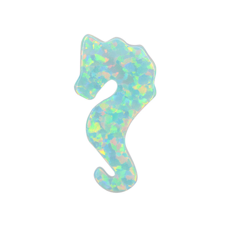 合成澳宝欧泊石OPAL海马 素面平底裸石戒面项链OP03