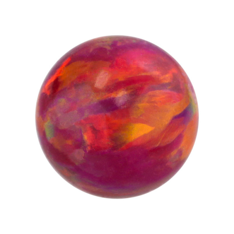 球形OPAL仿欧泊石宝石裸石 人造合成圆珠子澳宝红色OP23