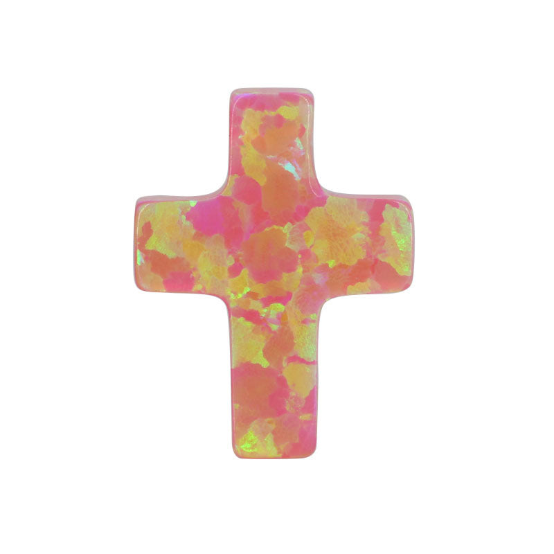 合成澳宝欧泊石OPAL 十字形素面裸石吊坠项链挂件OP07