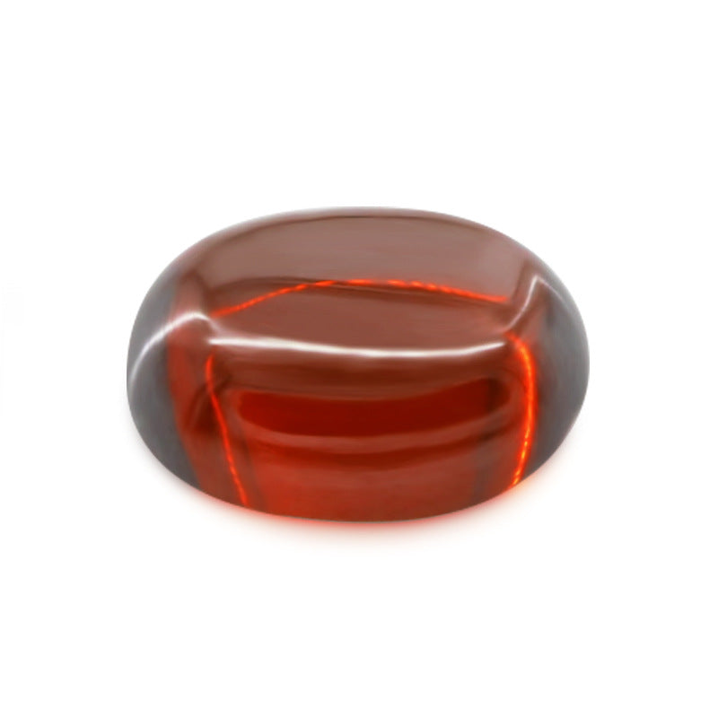 蛋形平底素面石榴红锆石裸石 椭圆形弧面合成仿钻裸钻