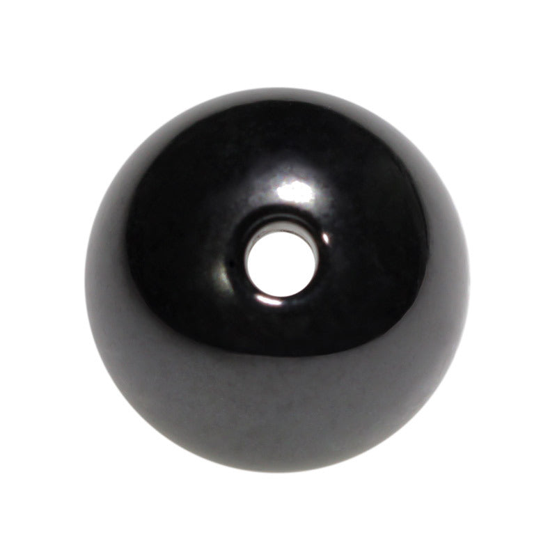 全孔黑锆圆珠锆石珠子裸石 打孔CZ光珠饰品DIY批发串珠