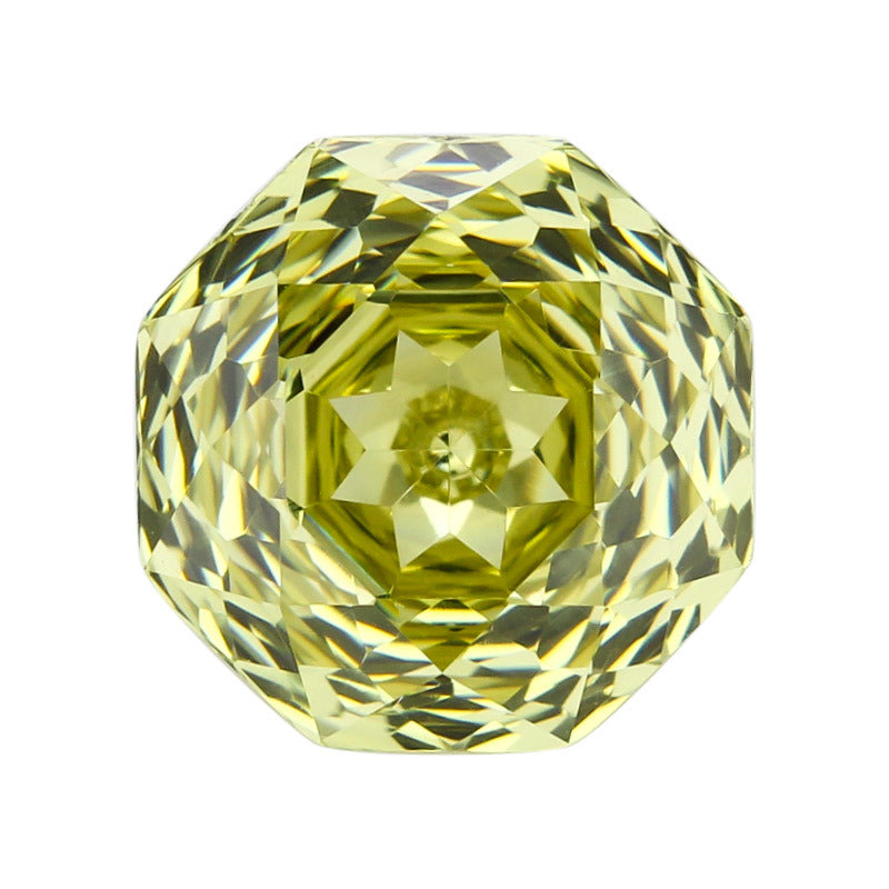 千禧玫瑰切橄榄黄色高碳钻 八边形轻奢尖底diy配件批发