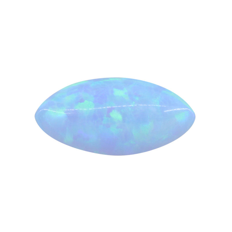 马眼形合成欧泊石裸石戒面 人造OPAL澳宝火彩平底OP06