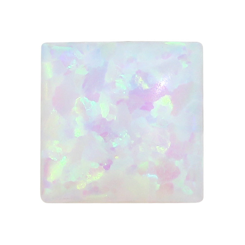 正方直角平底人造合成OPAL仿欧泊石 澳宝欧珀OP16白色