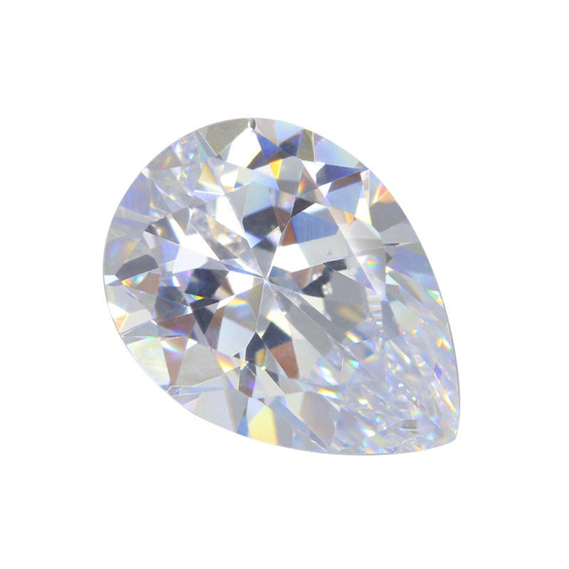 5A梨形白色锆石裸石批发 水滴形合成立方氧化锆CZ皓石钻
