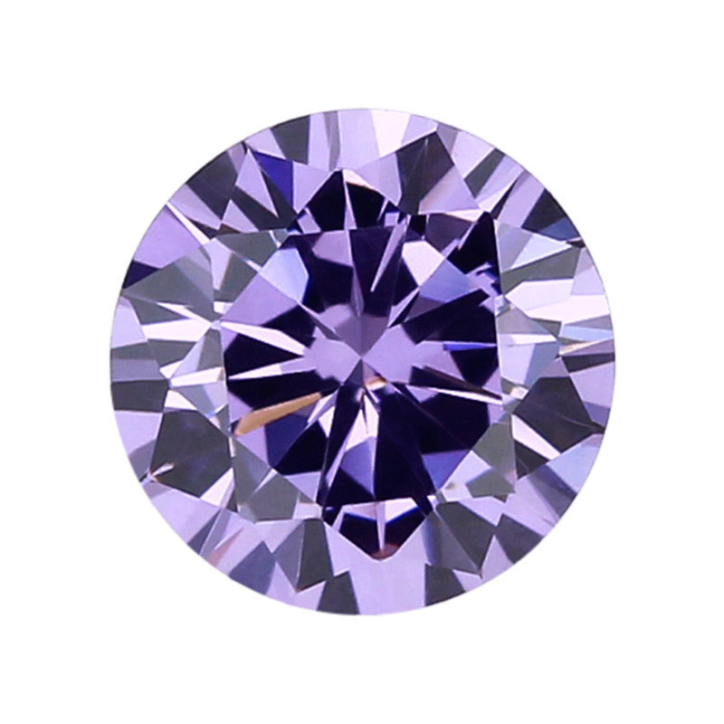 浅紫红色锆石裸石批发 梧州人造宝石cz皓石厂家供应首饰