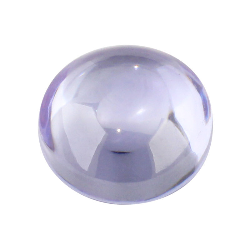 圆形平底素面变蓝色锆石裸石 弧形变兰锆半圆形CZ戒面