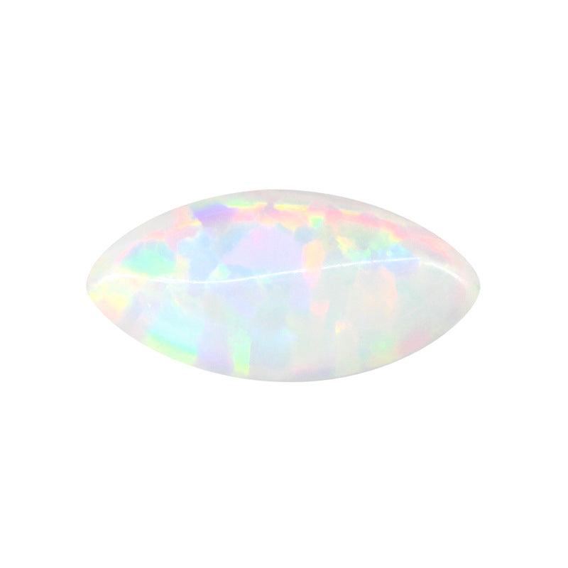 马眼形合成欧泊石裸石戒面 人造OPAL澳宝火彩平底钻OP17