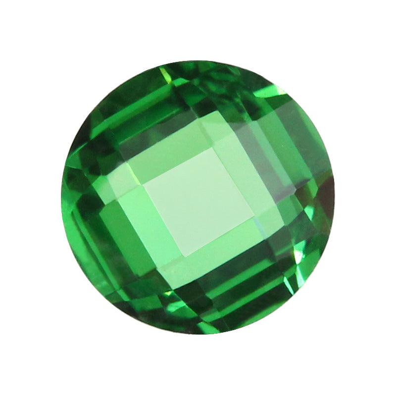 圆形绿色双龟面锆石裸石 格子面人造立方氧化锆批发CZ皓