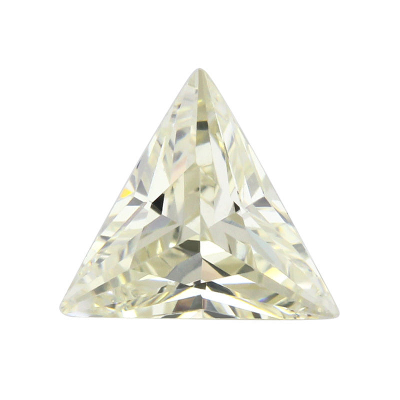 三角形直角鹅黄色锆石裸石 直三角人造尖底宝石首饰主石