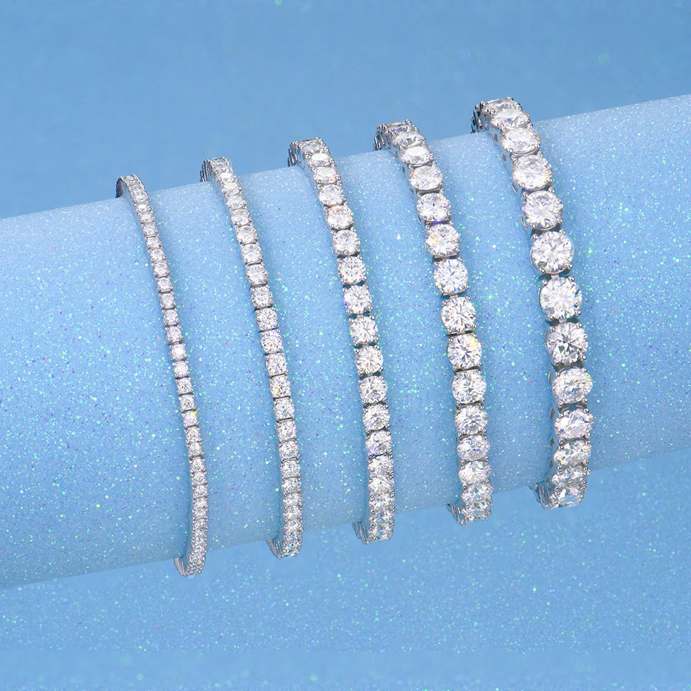 一克拉莫桑网球手链女生外贸手饰品莫桑石网球链