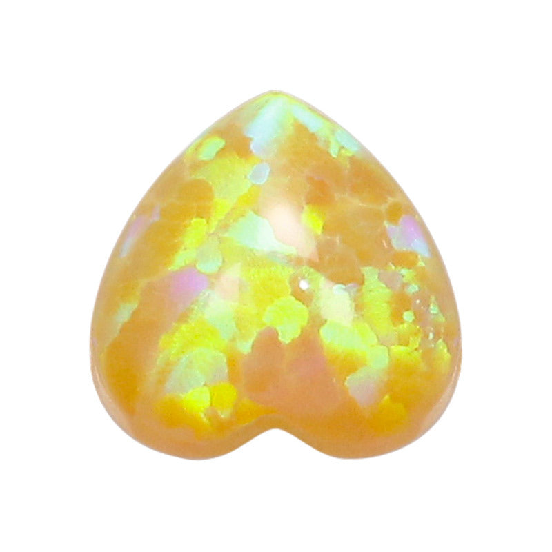 心形平底合成澳宝欧泊石裸石 人造OPAL蛋白石桃心形OP28