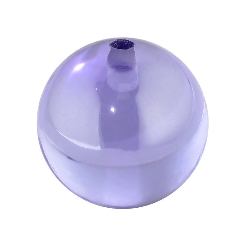 半孔变蓝锆圆珠紫锆石珠子裸石 打孔CZ光珠饰品DIY批发