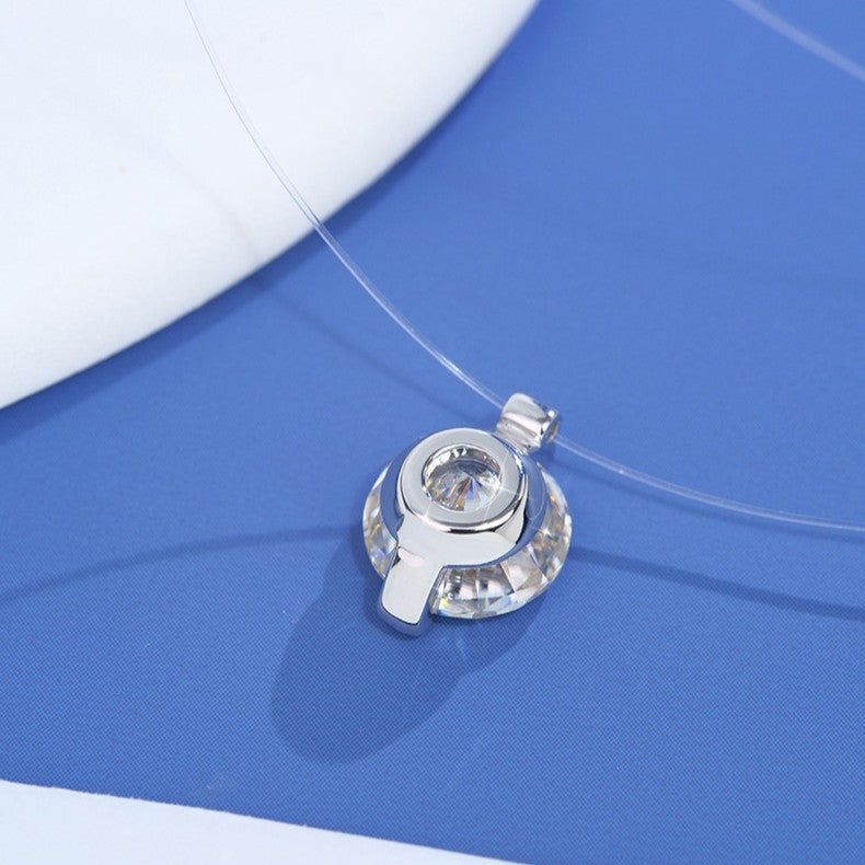 人鱼之泪项链女生七夕礼物高级感配饰女夏季鱼线项链莫桑石锁骨链