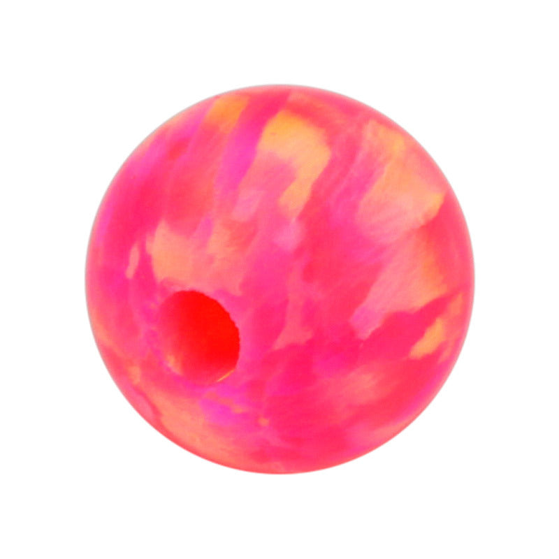 半孔球形OPAL仿欧泊石宝石裸石 圆珠人造合成澳宝OP43