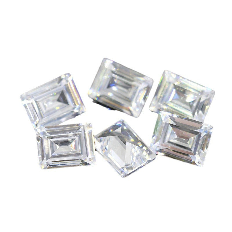 5A长方直角车平白色锆石 直梯形无色人造CZ裸石手表镶钻