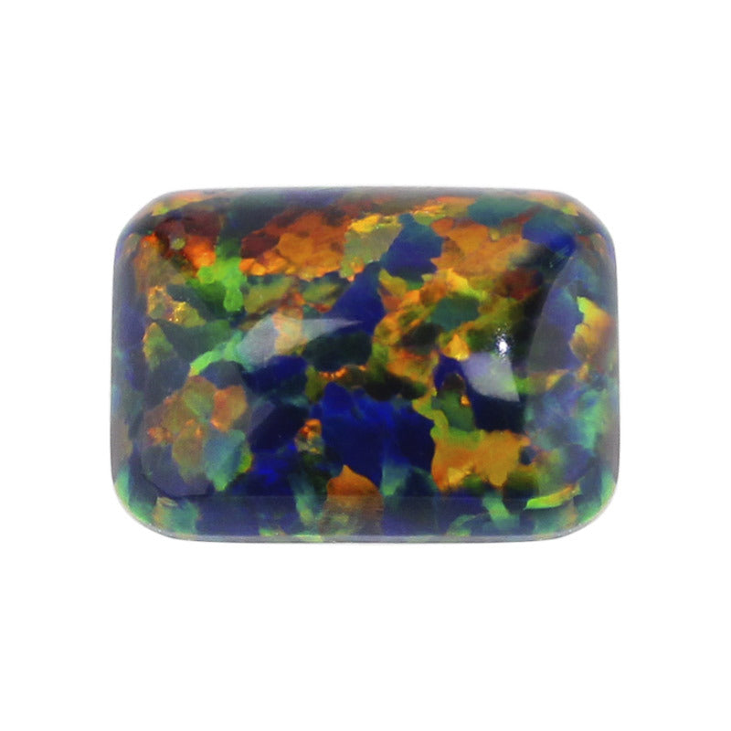 长方倒角平底素面人造欧泊石 合成澳宝OPAL戒面裸石OP32