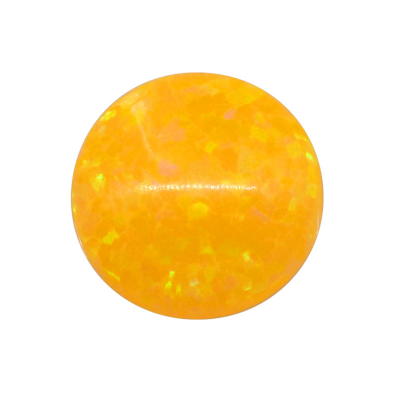 圆形平底深黄色仿欧泊石宝石OPAL裸石 人造合成澳宝#56