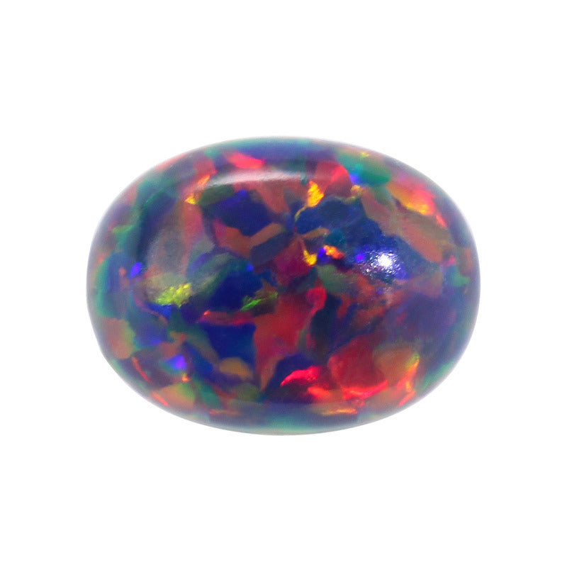 蛋形平底素面合成欧泊石OPAL裸石 椭圆形合成澳宝FI12