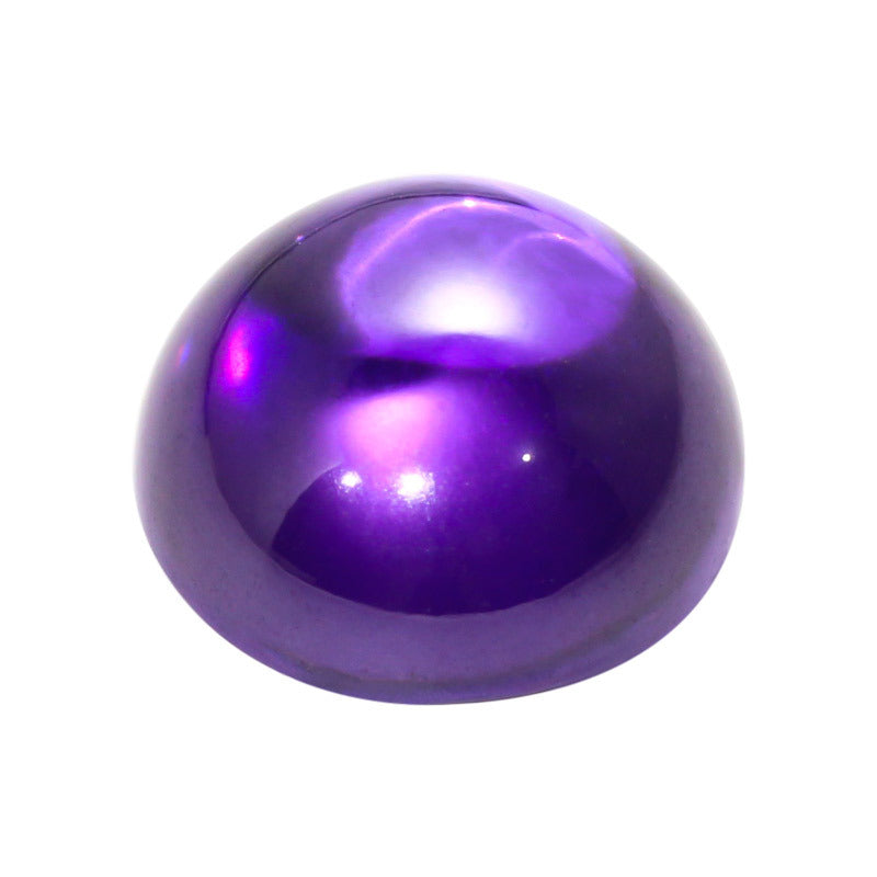 圆形平底素面紫红色锆石裸石 蛋面人造CZ宝石镶嵌首饰品