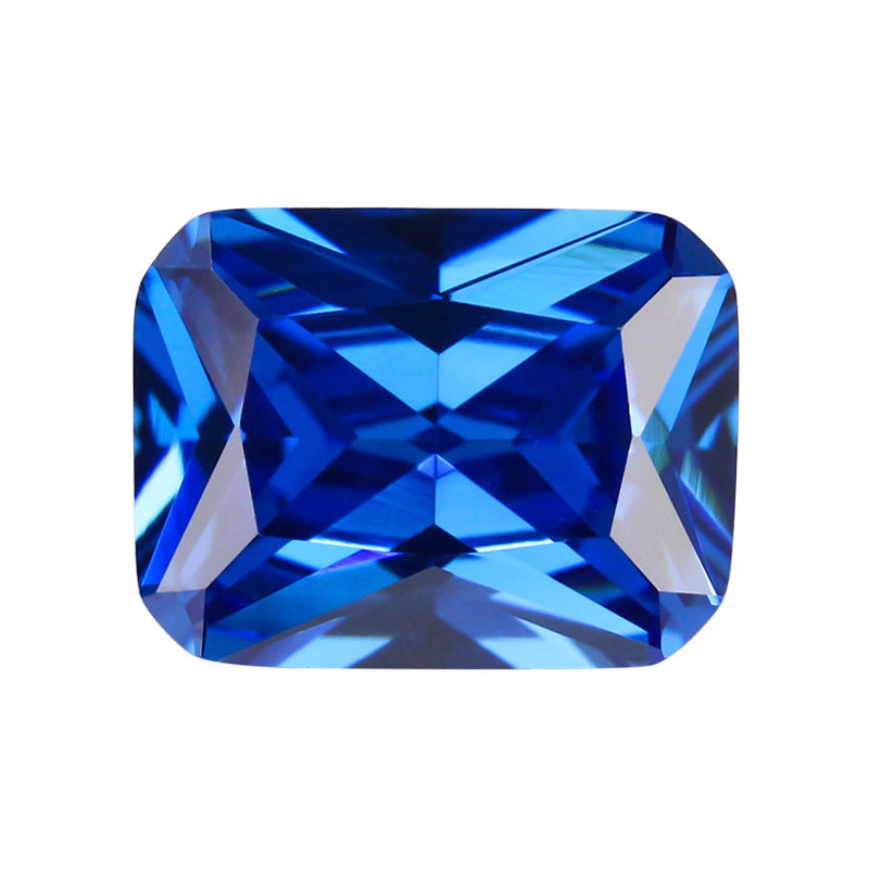 长方形浅兰锆裸石批发 小八角浅宝蓝锆戒面人造宝石AAA