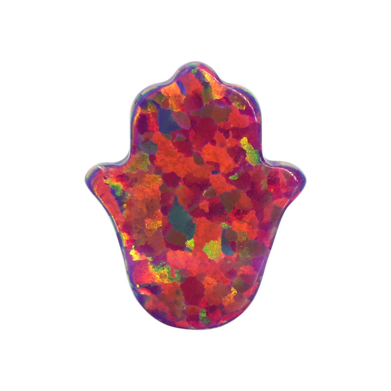 合成澳宝欧泊石OPAL 手掌平底素面镶嵌裸石戒面项链OP39