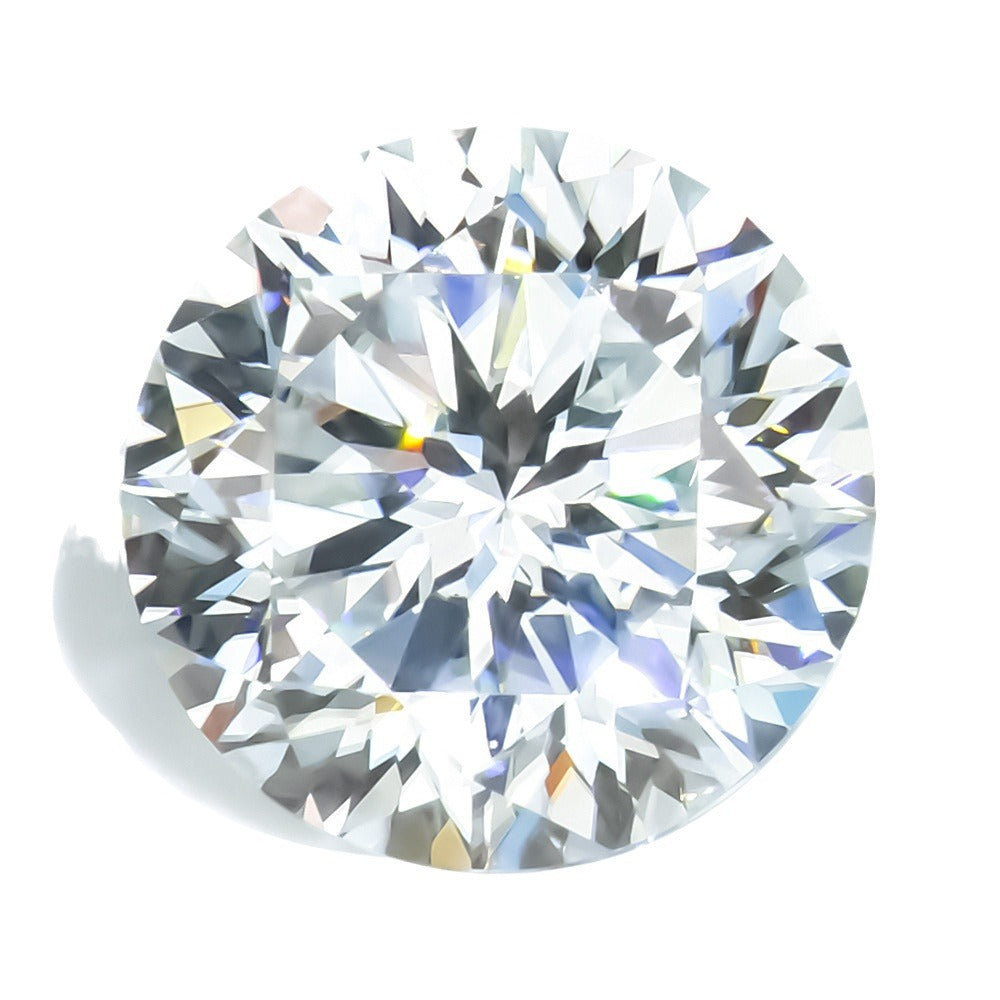 1克拉圆形莫桑石DEF色梅花切首饰戒指祼钻主石配GRA腰码