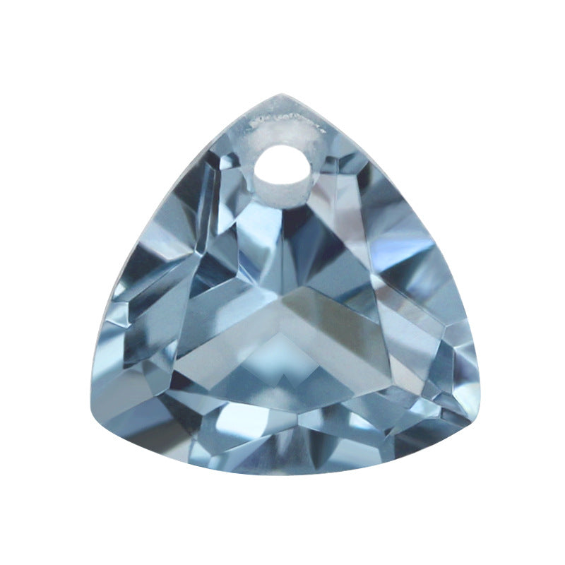 单孔肥三角形106#尖晶蓝裸石批发 尖底人造浅蓝彩色尖晶