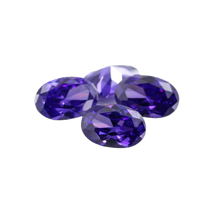 蛋形紫蓝锆石裸石批发 椭圆形紫兰人造CZ彩色宝石饰品