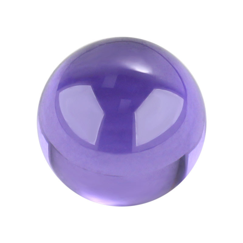 圆珠紫兰锆石光珠裸石 圆球形紫蓝CZ宝石彩色散珠镶珠宝