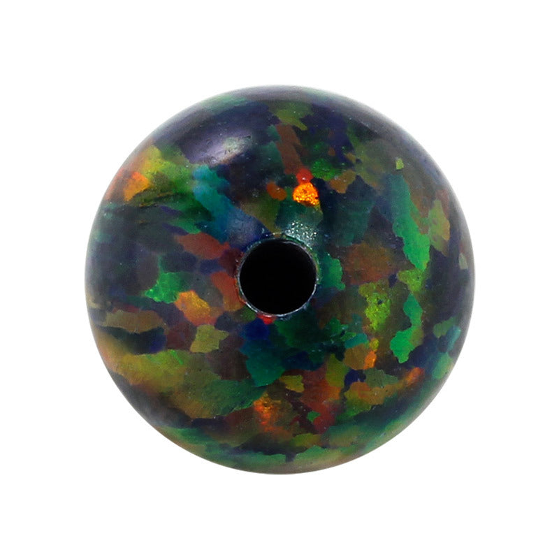 半孔球形OPAL仿欧泊石宝石裸石 圆珠吊坠合成澳宝OP32