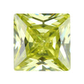 正方形直角石橄榄黄锆石 公主方车花彩色CZ宝石裸石批发