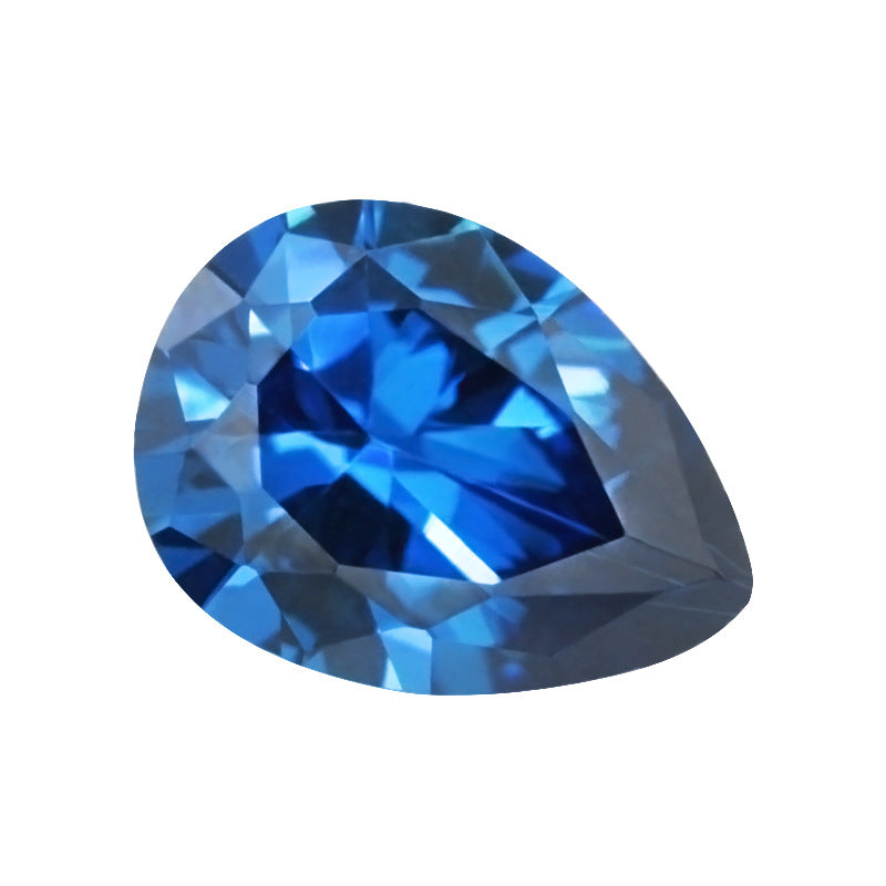 梨形深海蓝锆裸石批发 水滴形深海兰色立方氧化锆CZ宝石