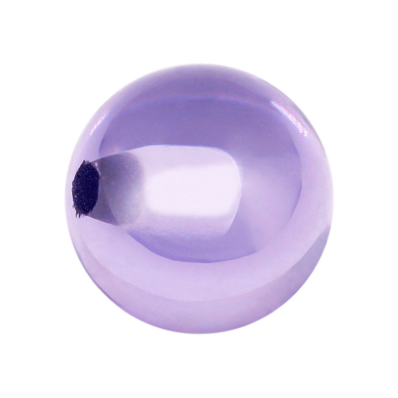 半孔浅紫红锆圆珠锆石珠子裸石 打孔CZ光珠饰品DIY批发