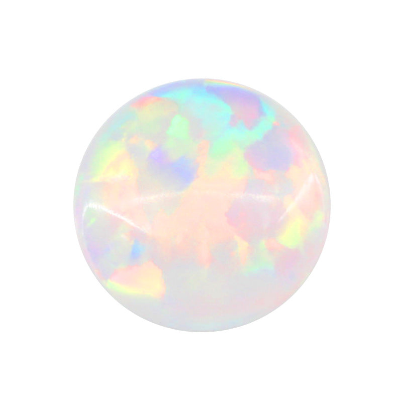 圆形仿欧泊石宝石OPAL裸石平底素面 人造合成澳宝#17B1
