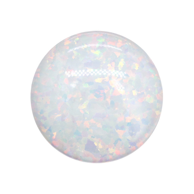 圆形平底仿欧泊石宝石裸石 白色人造合成澳宝欧珀#17D