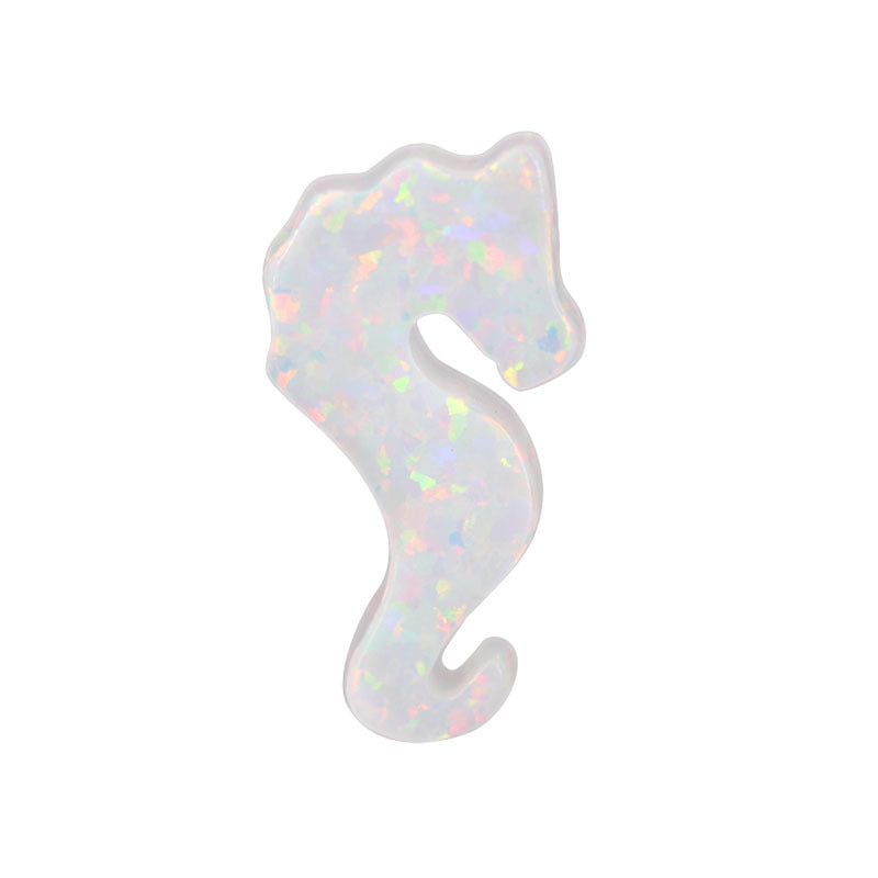 合成澳宝欧泊石OPAL海马 素面平底裸石戒面项链OP17