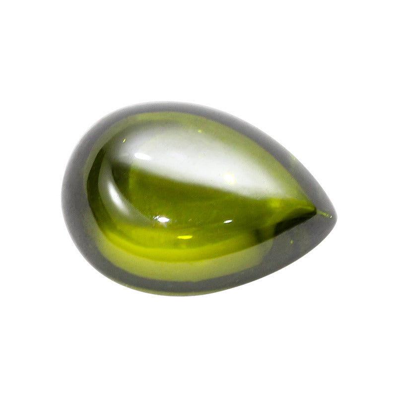 梨形平底素面橄榄绿锆石裸石 合成宝石仿钻光面裸钻水滴