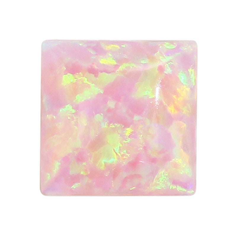 正方直角平底粉色人造合成OPAL仿欧泊石 澳宝欧珀OP08