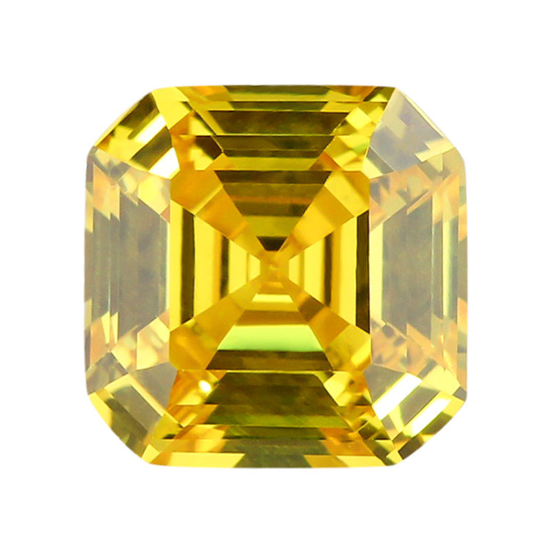 正方形宝塔正方倒角车平金黄色 CZ皓石AAA锆石裸石批发