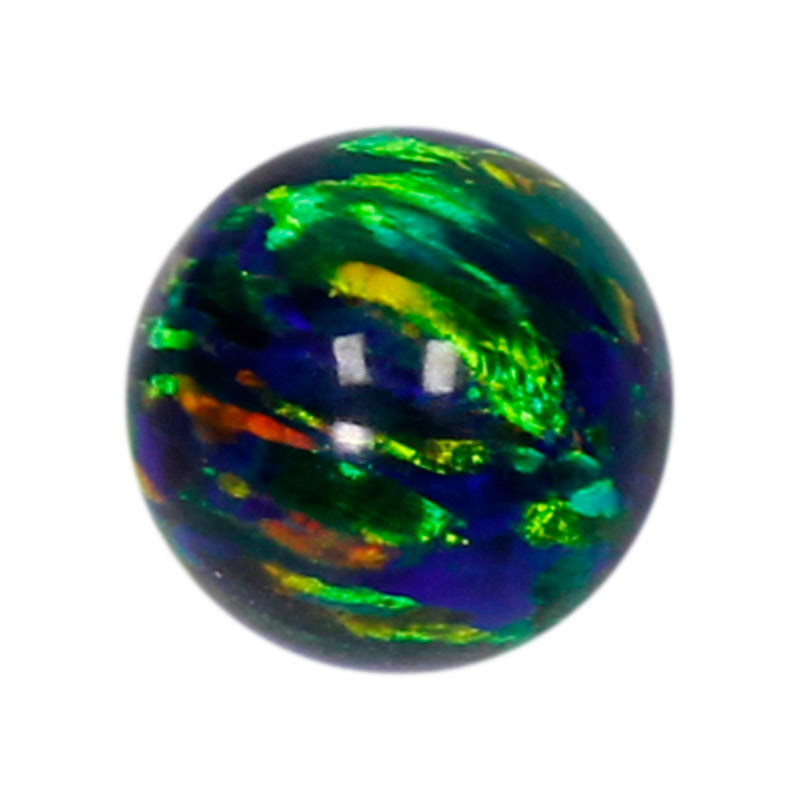 圆珠OPAL仿欧泊石宝石裸石 人造合成球形澳宝珠子OP19