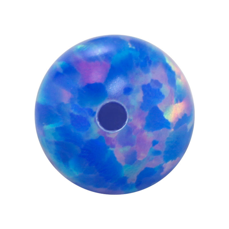 半孔球形OPAL仿欧泊石裸石 人造澳宝合成蛋白石圆珠OP74