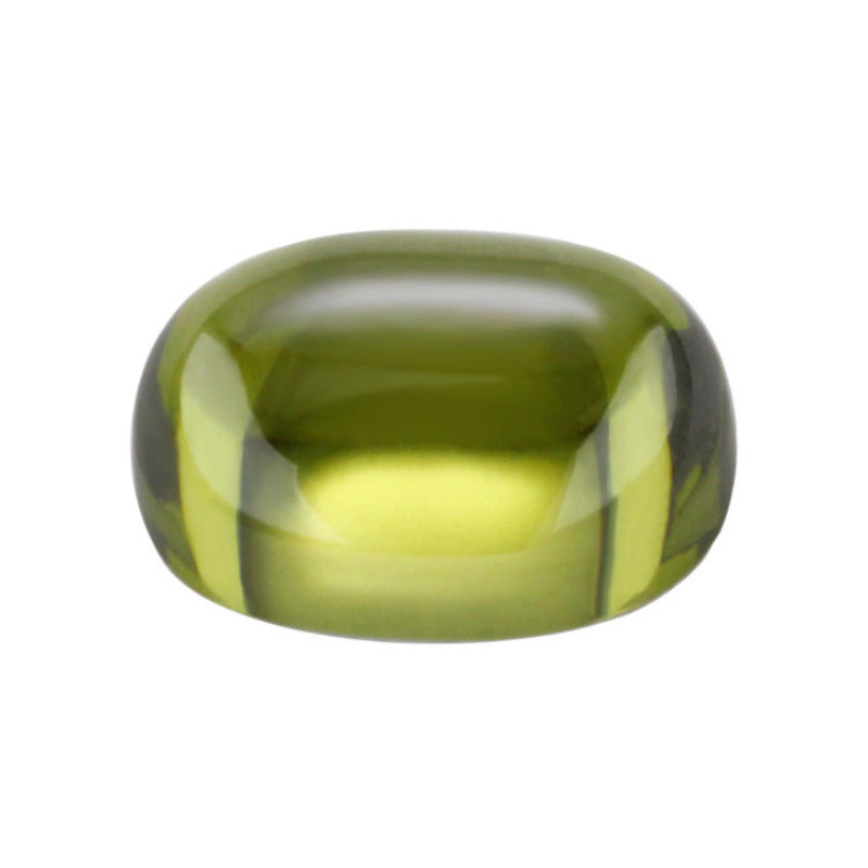 蛋形平底素面橄榄绿锆石裸石 椭圆形弧面蛋面戒面裸钻